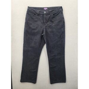 NYDJ Marilyn Straight Leg Jeans Black Faded Stretch Denim Women's Size 14 Pants